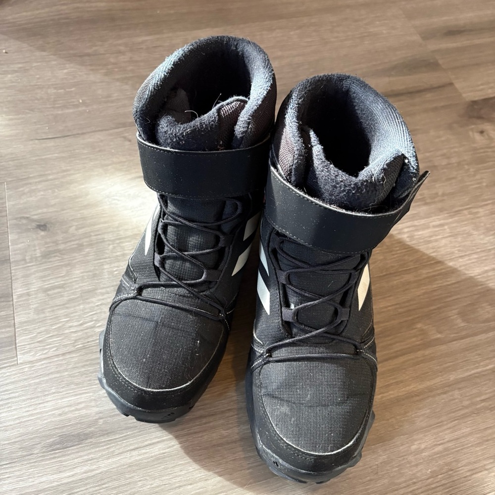 adidas Black and White Kids Snow Boots